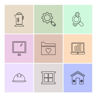 çeşitli tema app simgeler, vektör çizimler set