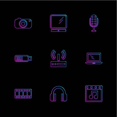 çeşitli tema app simgeler, vektör çizimler set