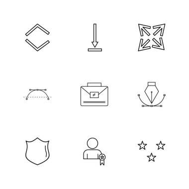 çeşitli tema app simgeler, vektör çizimler set