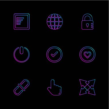 çeşitli tema app simgeler, vektör çizimler set