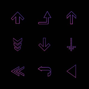 oklar yön işaretçiler yaratıcı simgeler ayarla, düz özel koleksiyon vektör