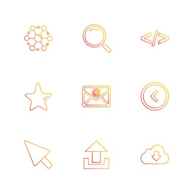 çeşitli tema app simgeler, vektör çizimler set