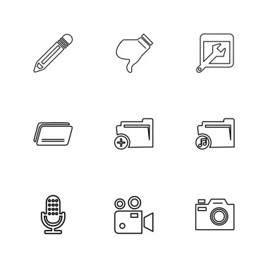 çeşitli tema app simgeler, vektör çizimler set