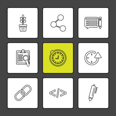 çeşitli tema app simgeler, vektör çizimler set