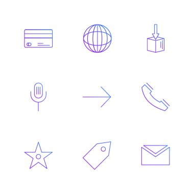 çeşitli tema app simgeler, vektör çizimler set