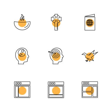 Beyaz arka plan üzerinde izole minimalist düz vektör app simgeleri