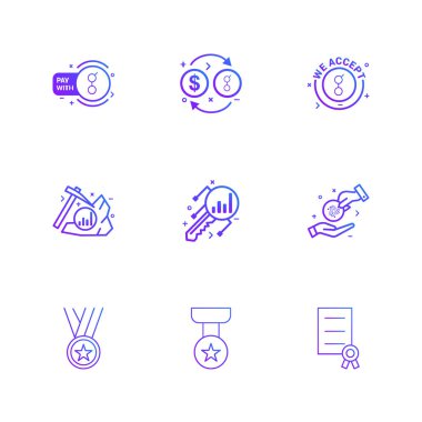 Beyaz arka plan üzerinde farklı minimalist düz vektör app simgeleri