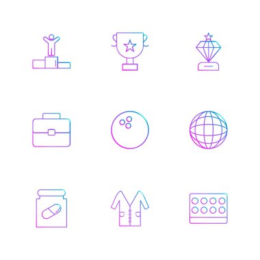 Beyaz arka plan üzerinde farklı minimalist düz vektör app simgeleri