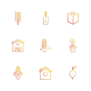 çeşitli tema app simgeler, vektör çizimler set