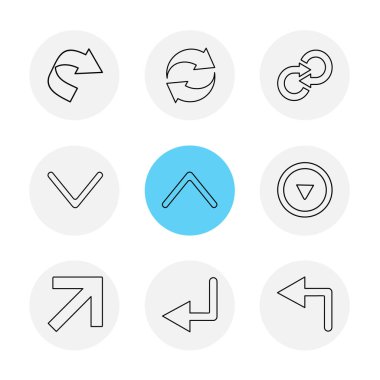 oklar yön işaretçiler yaratıcı simgeler ayarla, düz özel koleksiyon vektör