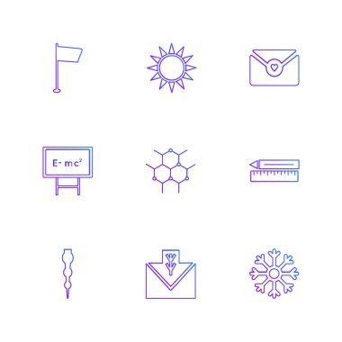 Beyaz arka plan üzerinde izole çeşitli tema app simge kümesi