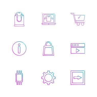 Beyaz arka plan üzerinde izole çeşitli tema app simge kümesi