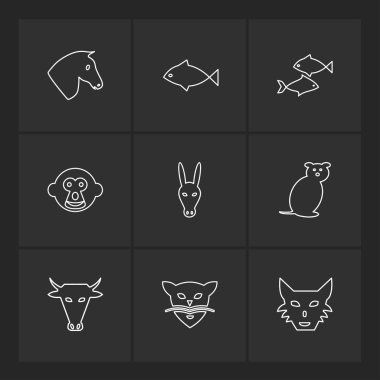 çeşitli tema app simgeler, vektör çizimler set