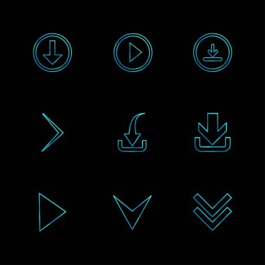 oklar yön işaretçiler yaratıcı simgeler ayarla, düz özel koleksiyon vektör