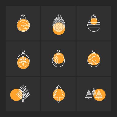 farklı minimalist düz vektör app simgeler siyah arka plan üzerine