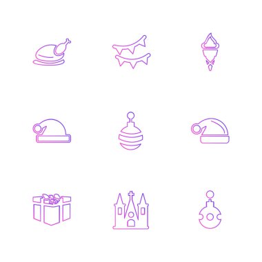 Beyaz arka plan üzerinde izole çeşitli tema app simge kümesi