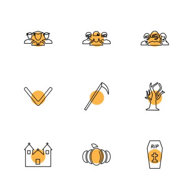 Beyaz arka plan üzerinde farklı minimalist düz vektör app simgeleri