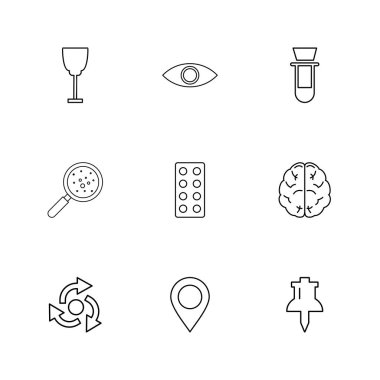 Beyaz arka plan üzerinde izole minimalist düz vektör app simgeleri