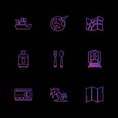 çeşitli tema app simgeler, vektör çizimler set