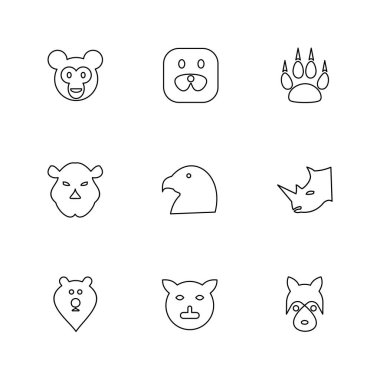 çeşitli tema app simgeler, vektör çizimler beyaz arka plan üzerinde set