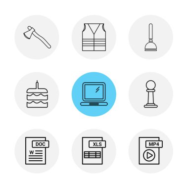 çeşitli tema app simgeler, vektör çizimler beyaz arka plan üzerinde set