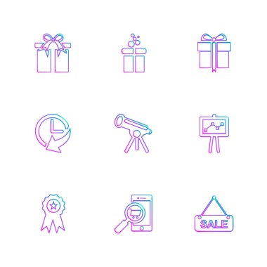 çeşitli tema app simgeler, vektör çizimler beyaz arka plan üzerinde set