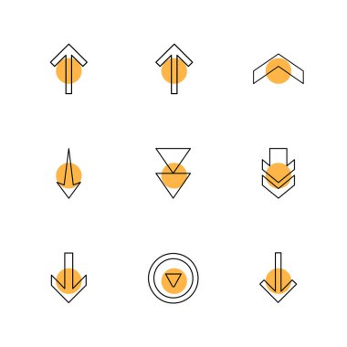 oklar yön işaretçiler yaratıcı simgeler ayarla, düz özel koleksiyon vektör