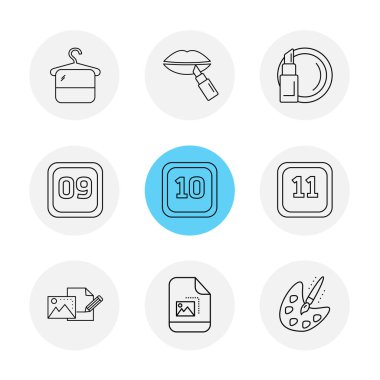 çeşitli tema app simgeler, vektör çizimler set