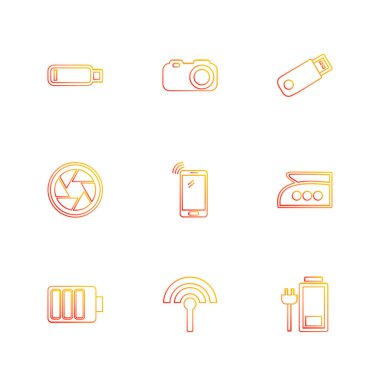 çeşitli tema app simgeler, vektör çizimler set