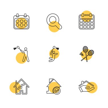 Beyaz arka plan üzerinde izole çeşitli tema app simge kümesi