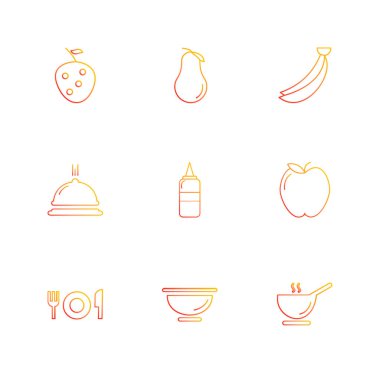 Beyaz arka plan üzerinde izole minimalist düz vektör app simgeleri