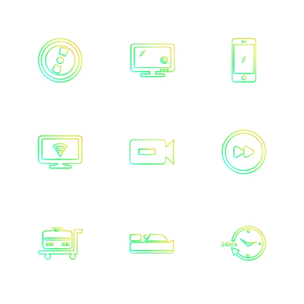 Iconos Aplicación Vectores Planos Minimalistas Aislados Sobre Fondo Blanco — Vector de stock