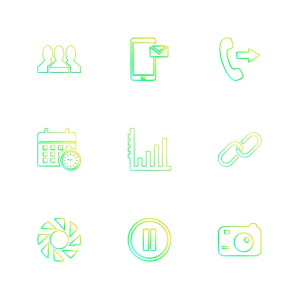 Iconos Aplicación Vector Plano Minimalista Sobre Fondo Blanco — Vector de stock