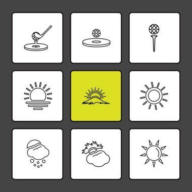 farklı minimalist düz vektör app simgeler siyah arka plan üzerine