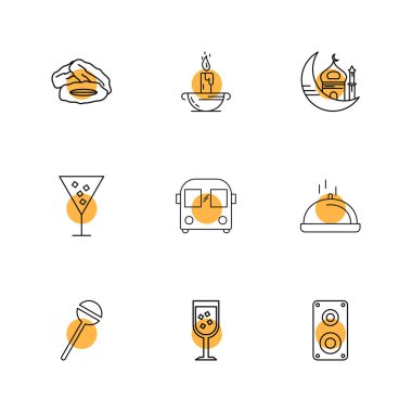 çeşitli tema app simgeler, vektör çizimler set