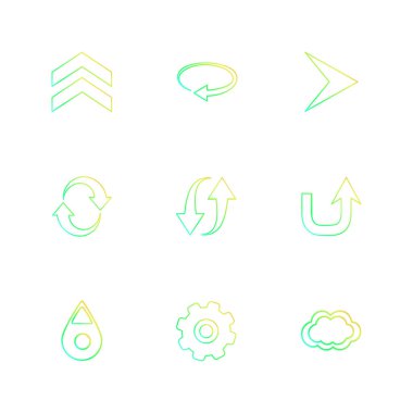 oklar yön işaretçiler yaratıcı simgeler ayarla, düz özel koleksiyon vektör