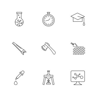 çeşitli tema app simgeler, vektör çizimler set