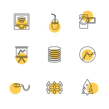 çeşitli tema app simgeler, vektör çizimler set