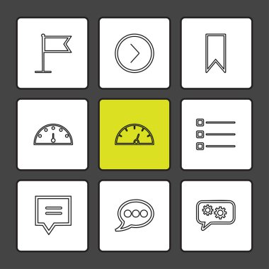 çeşitli tema app simgeler, vektör çizimler beyaz arka plan üzerinde set