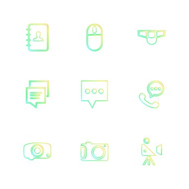 çeşitli tema app simgeler, vektör çizimler set