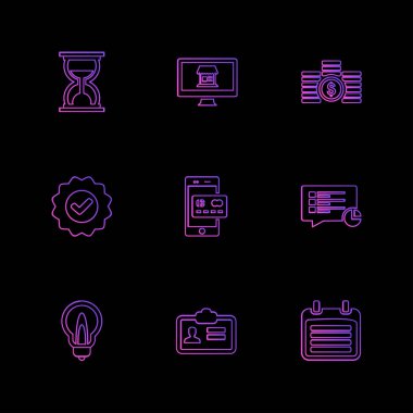 siyah arka plan üzerine çeşitli tema app simgelerin ayarlamak