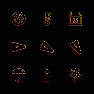 minimalist düz vektör app simgeler siyah arka plan üzerine 