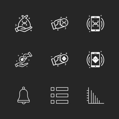 çeşitli tema app simgeler, vektör çizimler set