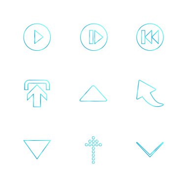 oklar yön işaretçiler yaratıcı simgeler ayarla, düz özel koleksiyon vektör