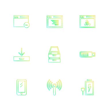 minimalist düz vektör app simgeleri beyaz arka plan üzerinde