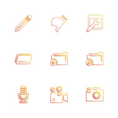 çeşitli tema app simgeler, vektör çizimler set