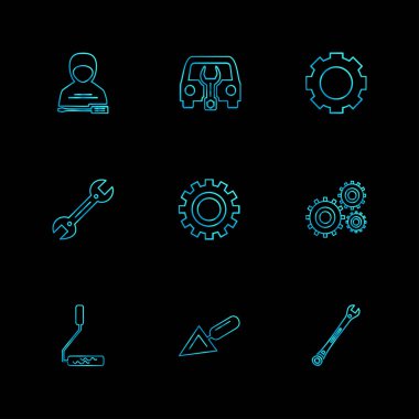 çeşitli tema app simgeler, vektör çizimler set