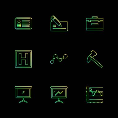 çeşitli tema app simgeler, vektör çizimler set