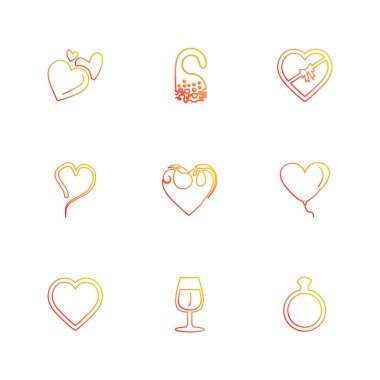 çeşitli tema app simgeler, vektör çizimler beyaz arka plan üzerinde set