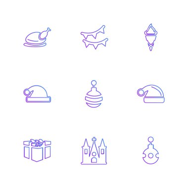 çeşitli tema app simgeler, vektör çizimler set